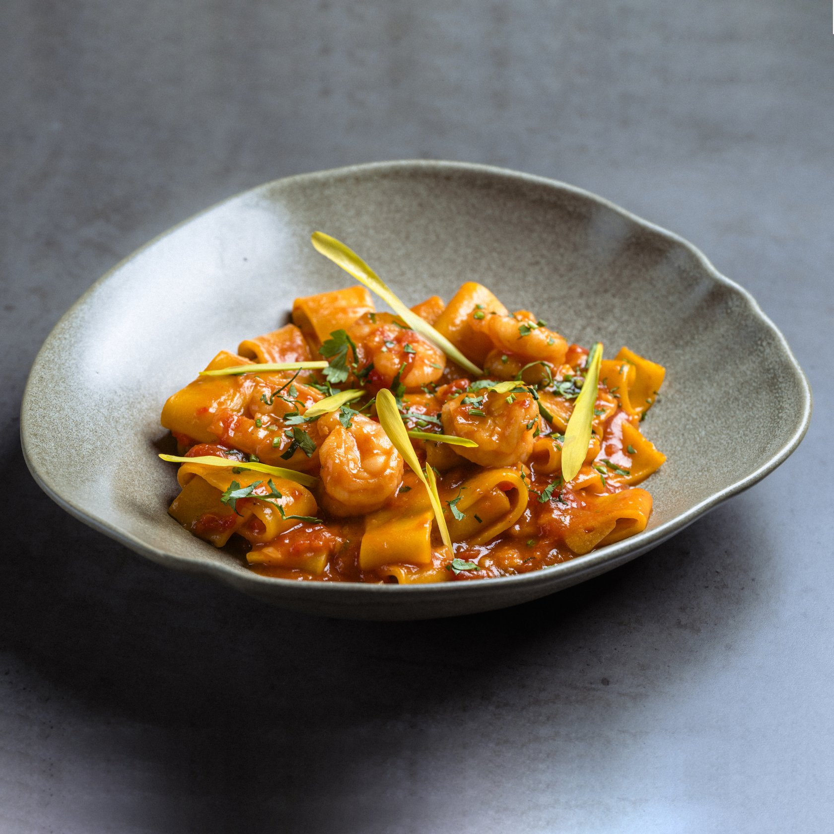 Calamarata arrabiata cu creveți ( Spicy )