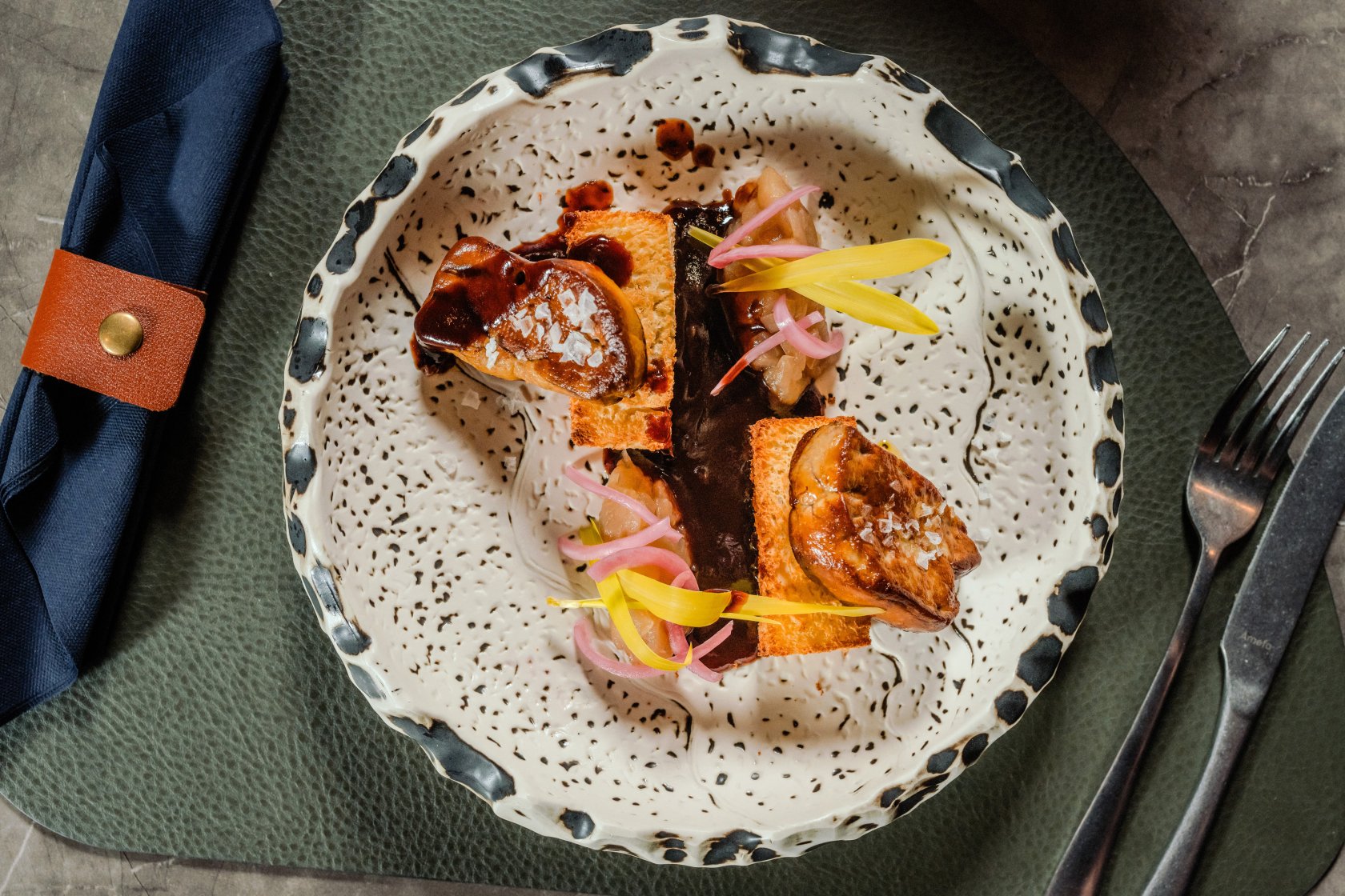 Foie Gras, Chutney, briosa de casa