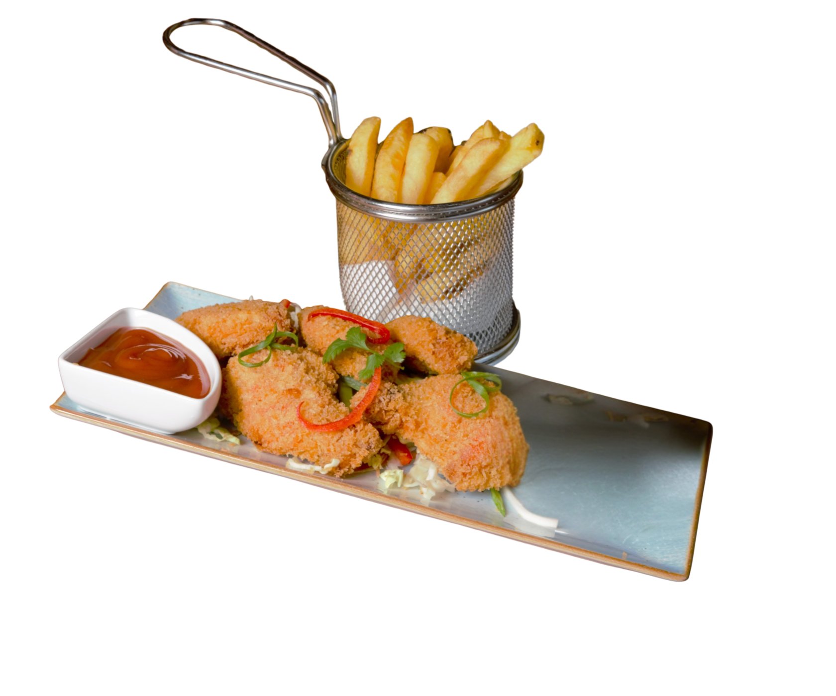 CHICKEN FINGERS IN PANKO & FRIED PATATOS