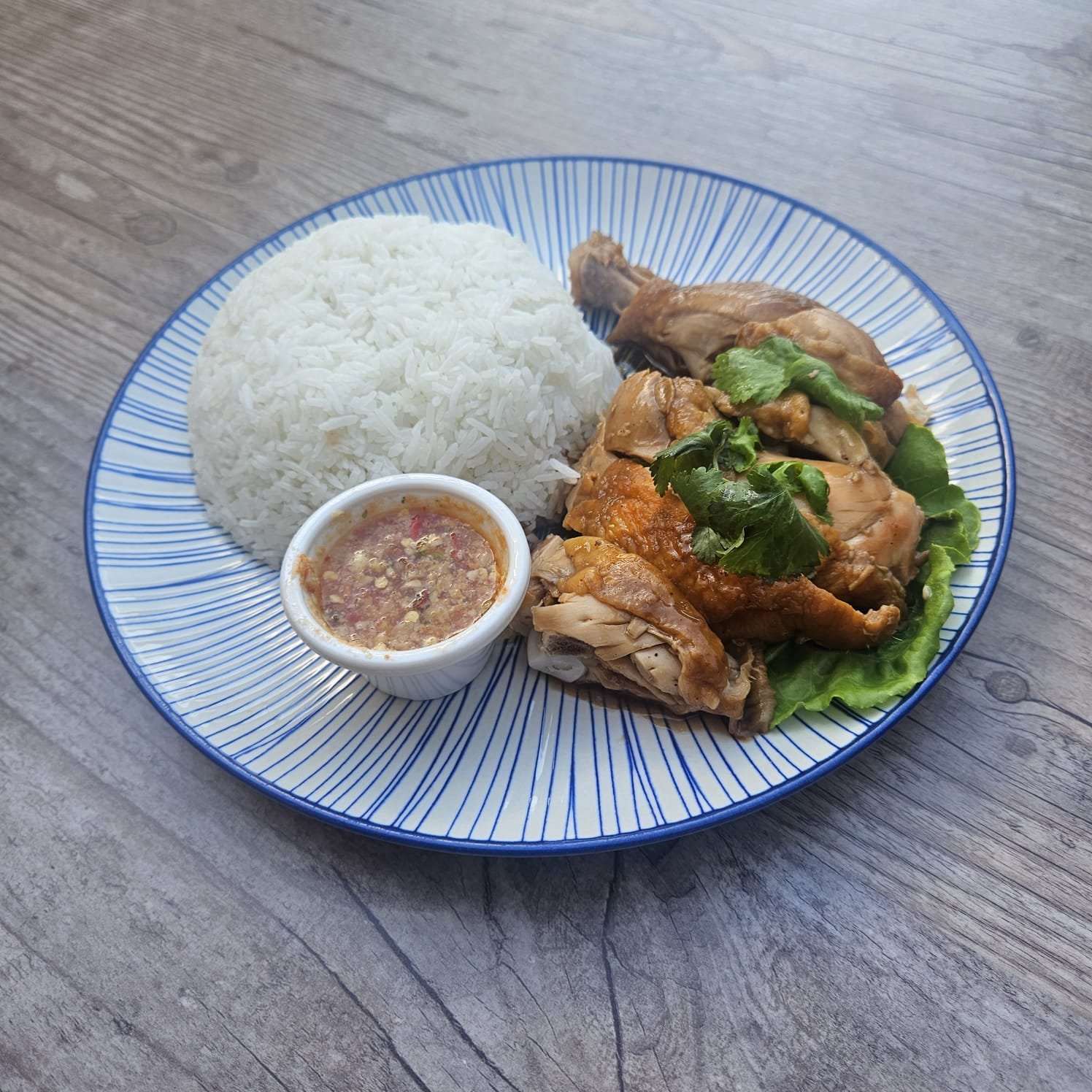 STEAM CHICKEN WITH SWEET AND SOUR CHILLI SAUCE