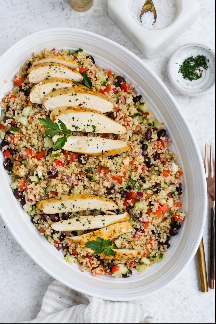 Grilled chicken quinoa salad